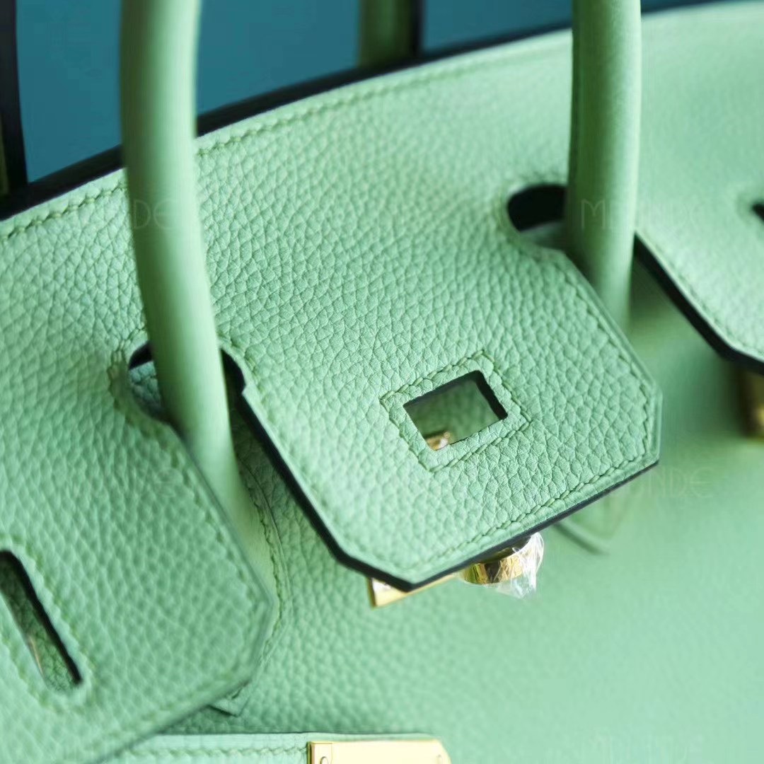 Hermes 铂金包 Birkin 25CM 3i 牛油果绿 蟋蟀绿 Togo 金扣
