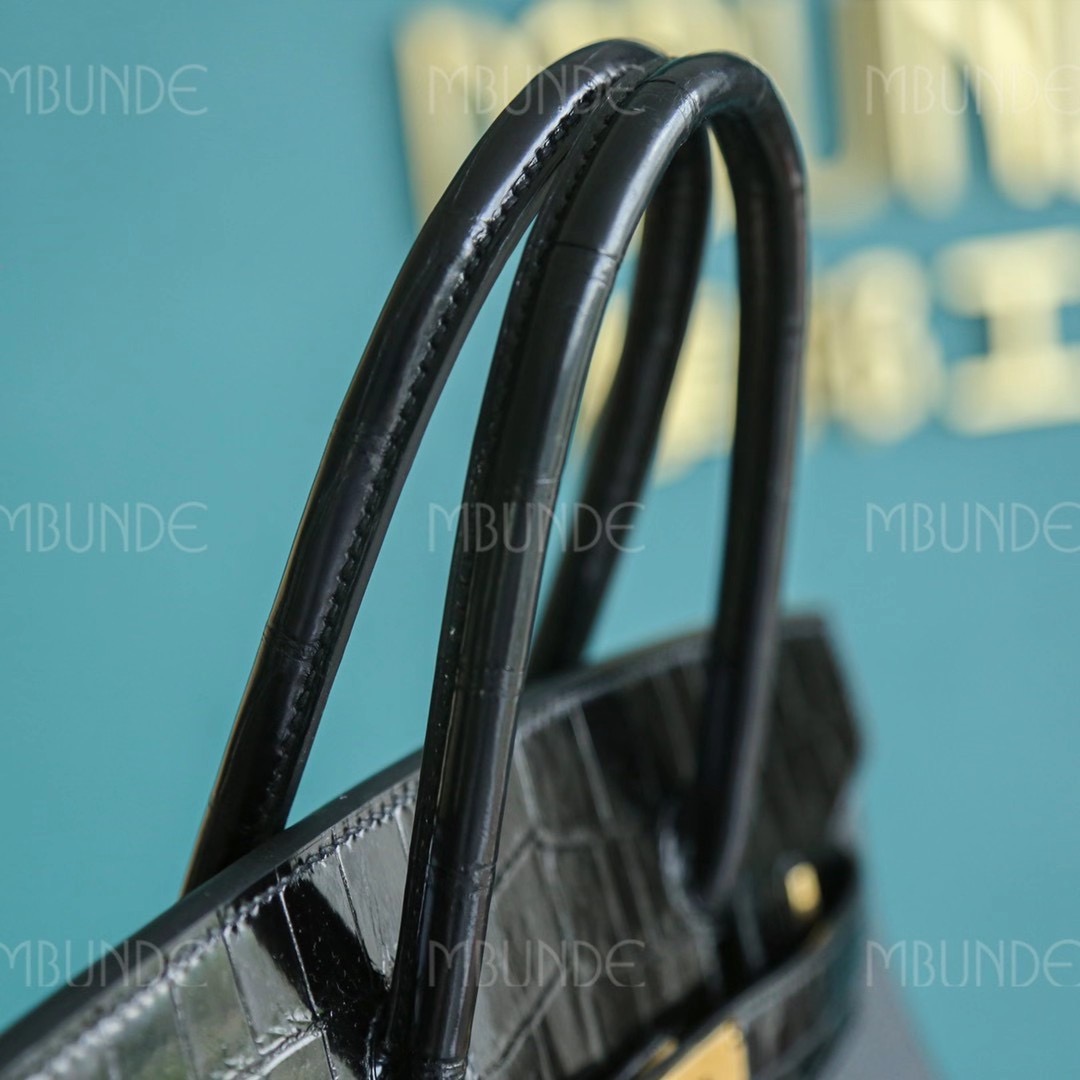 Hermes Birkin Touch 30CM 黑色 两点鳄鱼拼Togo 金扣 专柜限量版拼皮组合