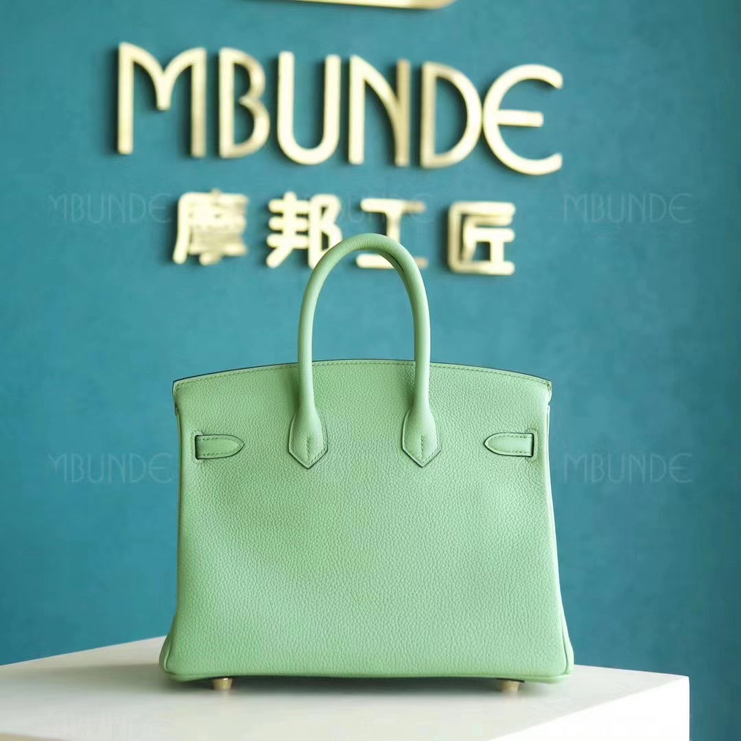 Hermes 铂金包 Birkin 25CM 3i 牛油果绿 蟋蟀绿 Togo 金扣