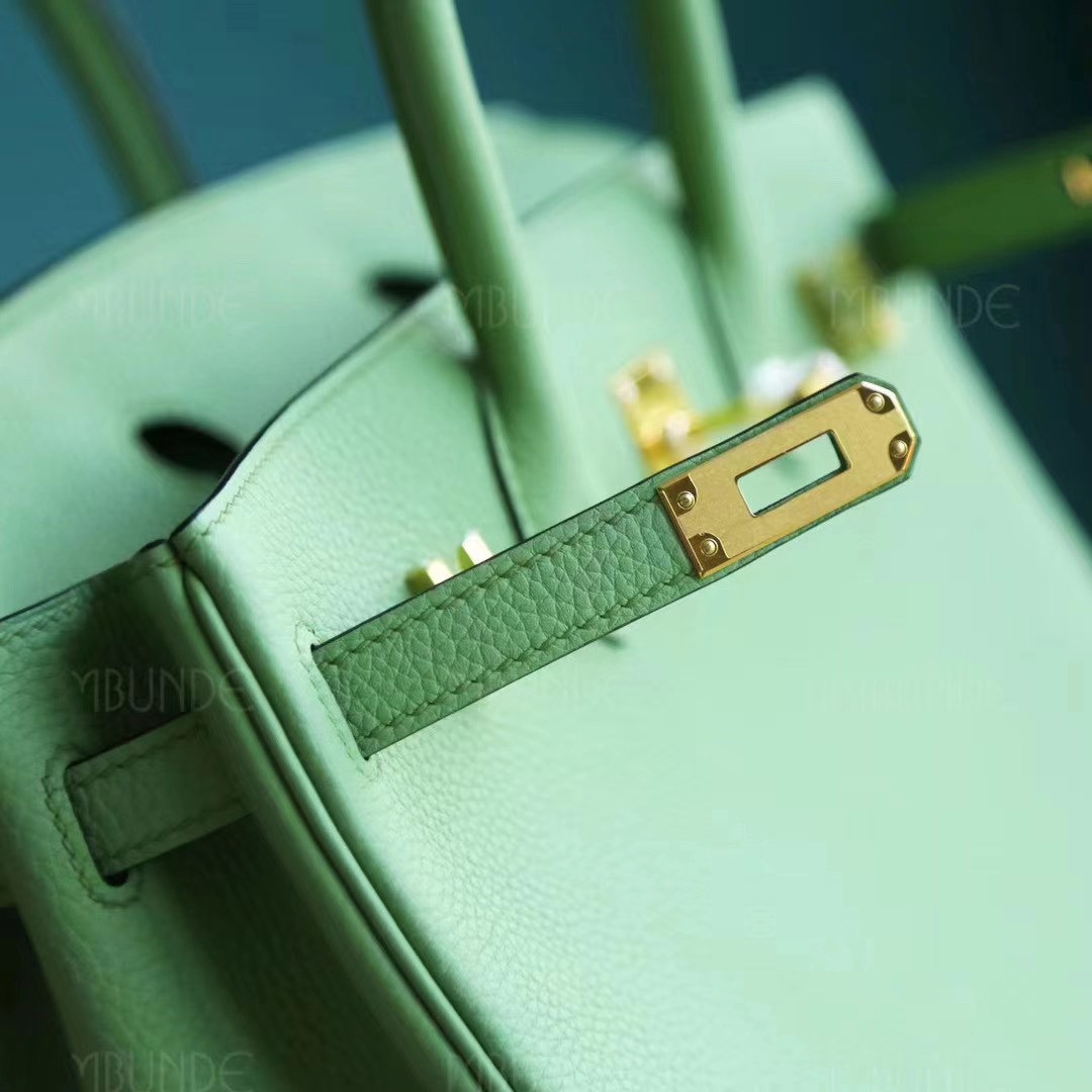 Hermes 铂金包 Birkin 25CM 3i 牛油果绿 蟋蟀绿 Togo 金扣