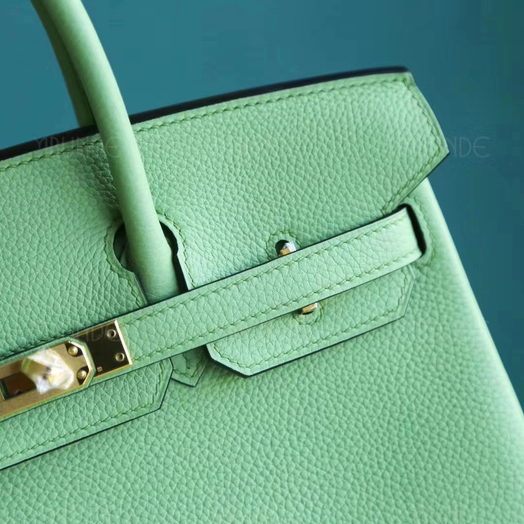 Hermes 铂金包 Birkin 25CM 3i 牛油果绿 蟋蟀绿 Togo 金扣