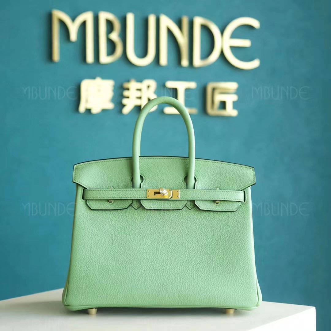 Hermes 铂金包 Birkin 25CM 3i 牛油果绿 蟋蟀绿 Togo 金扣