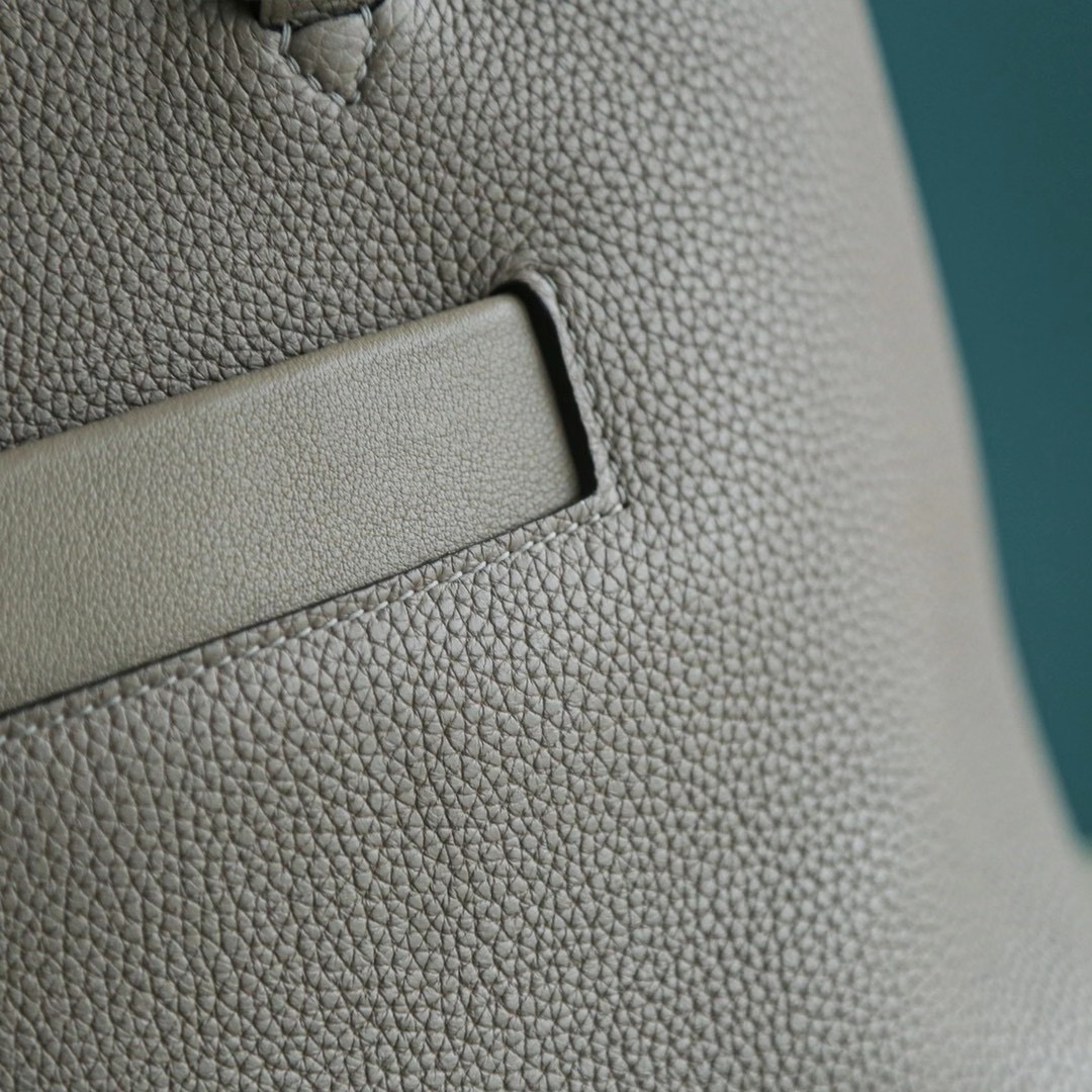 Hermes Kelly 24-24 29CM M8 沥青灰 Togo 拼 Swift 银扣