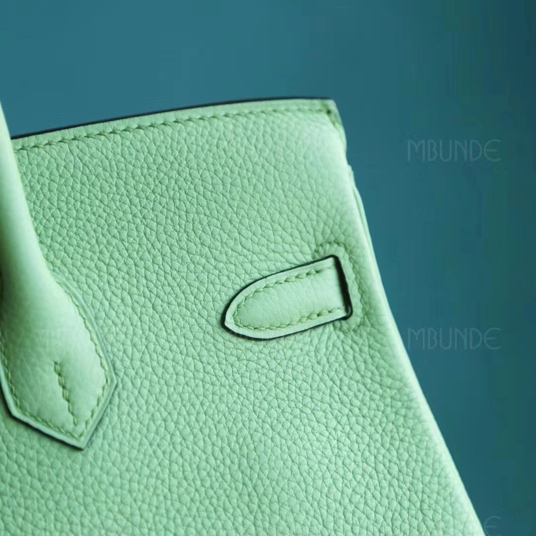 Hermes 铂金包 Birkin 25CM 3i 牛油果绿 蟋蟀绿 Togo 金扣