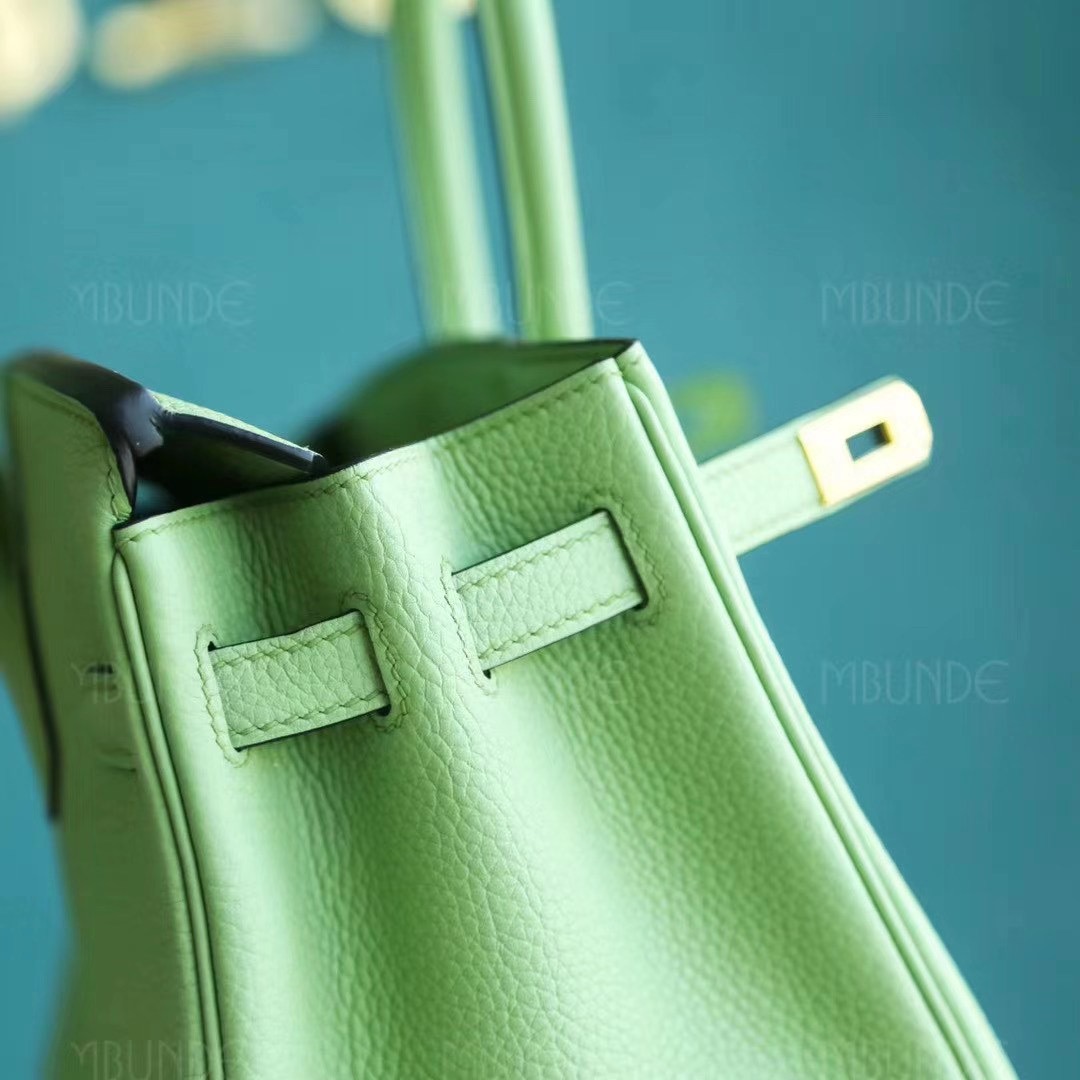 Hermes 铂金包 Birkin 25CM 3i 牛油果绿 蟋蟀绿 Togo 金扣