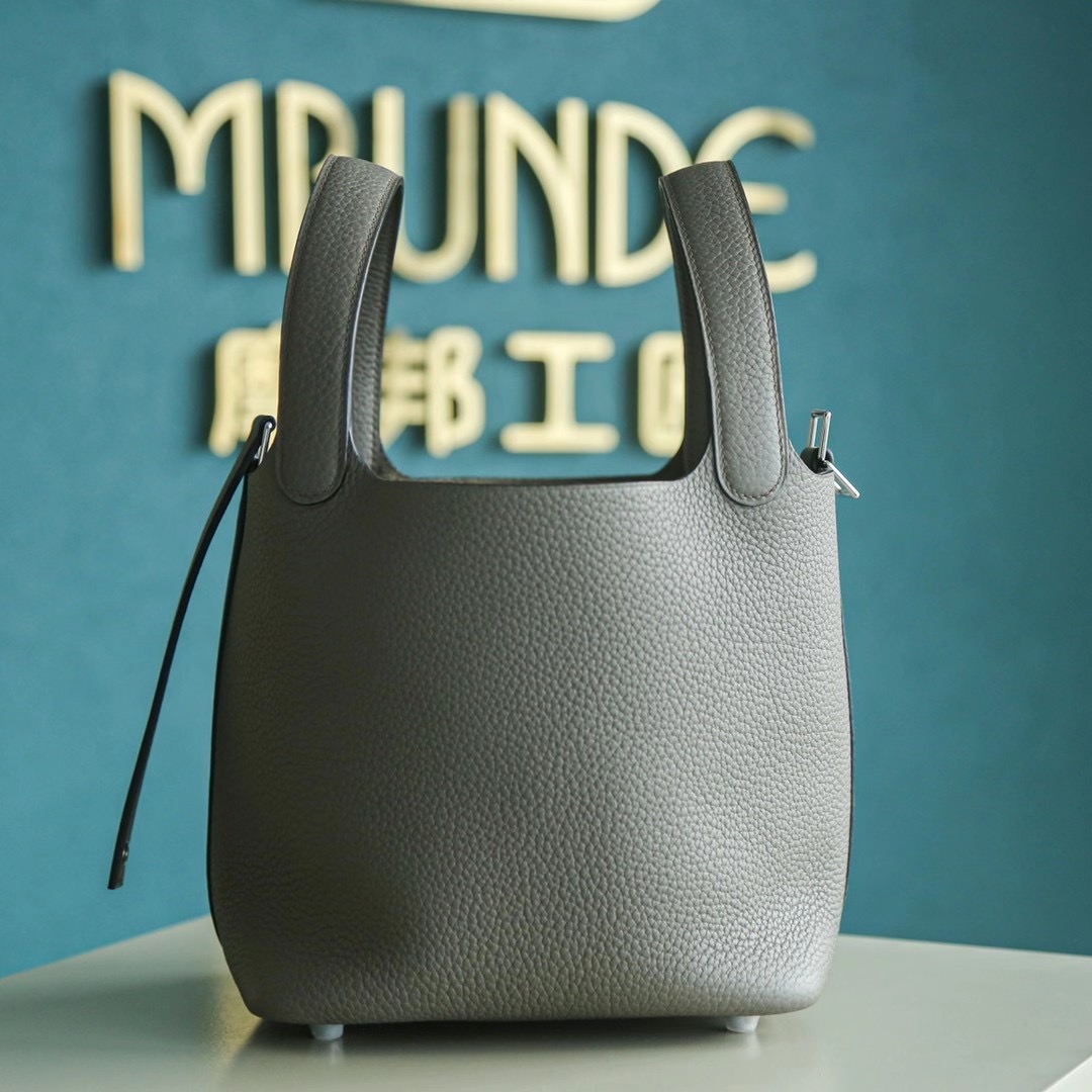 Hermes 爱马仕 Picotin 菜篮子 M8 沥青灰 银扣 TC皮
