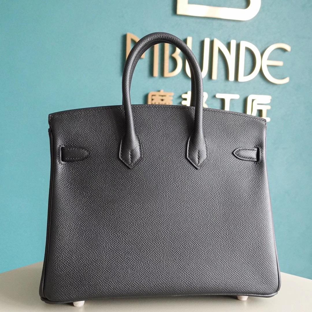 爱马仕 Hermes 铂金包 Birkin 25CM Epsom 全手工 黑色 金扣