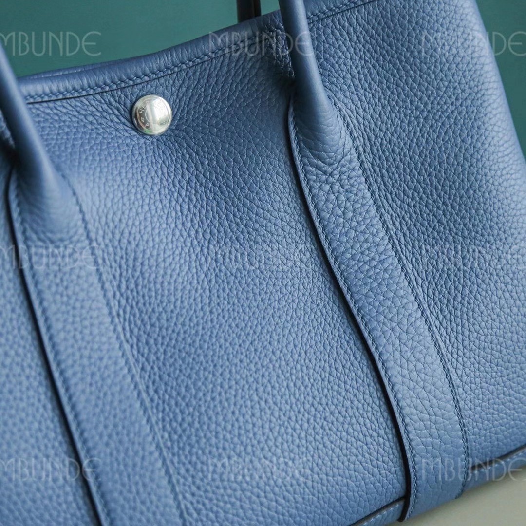 Hermes Garden Party 花园包  玛瑙蓝 TC皮 银扣 全手工