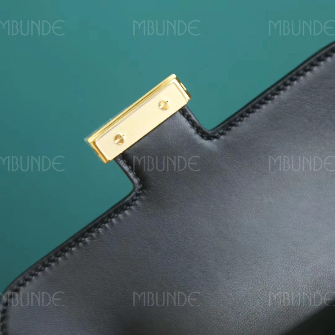 爱马仕 Hermes Constance 空姐包 18CM 黑色 蜥蜴皮 金扣 全手工定制