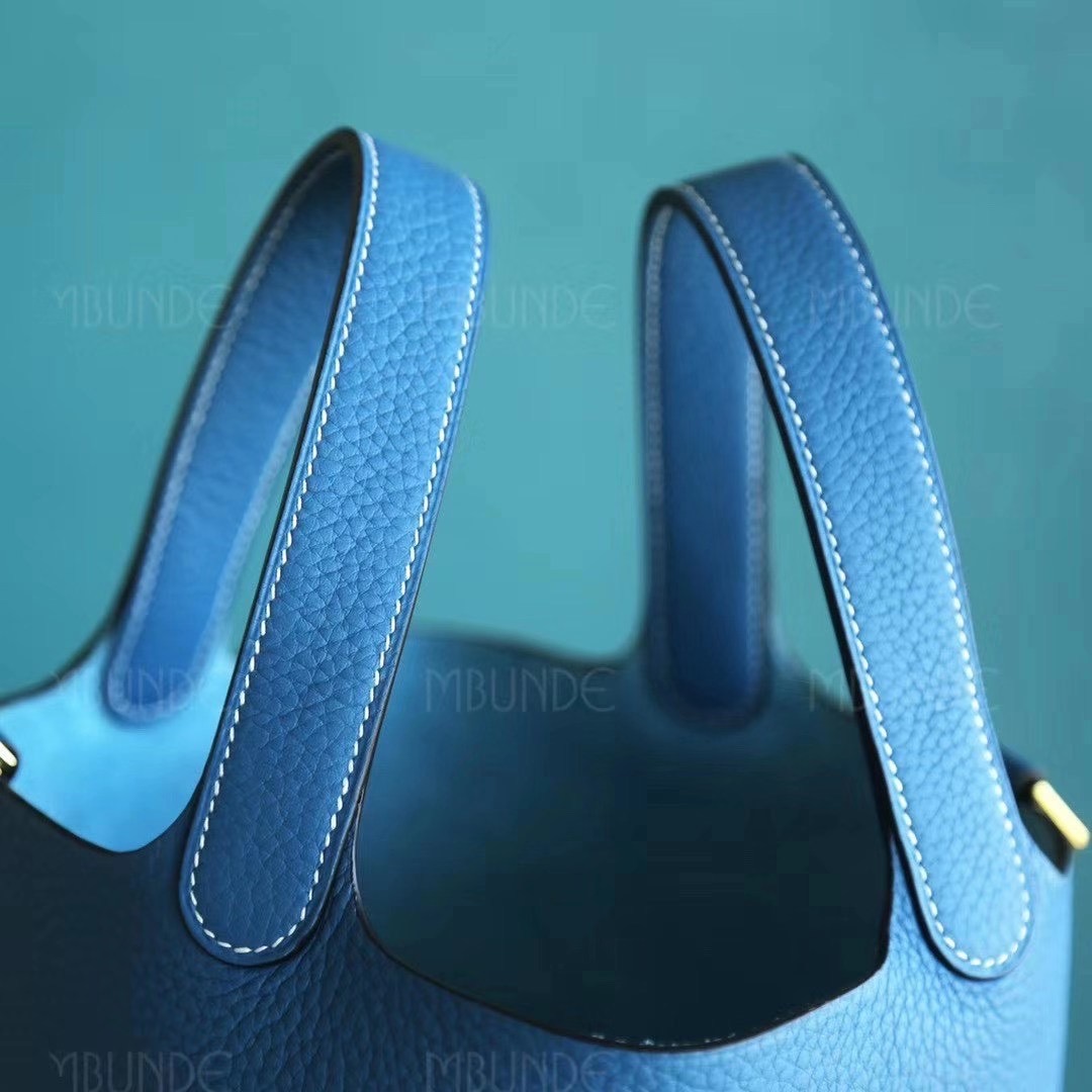 Hermes Picotin 菜篮子 TC皮 18CM 牛仔蓝 金扣
