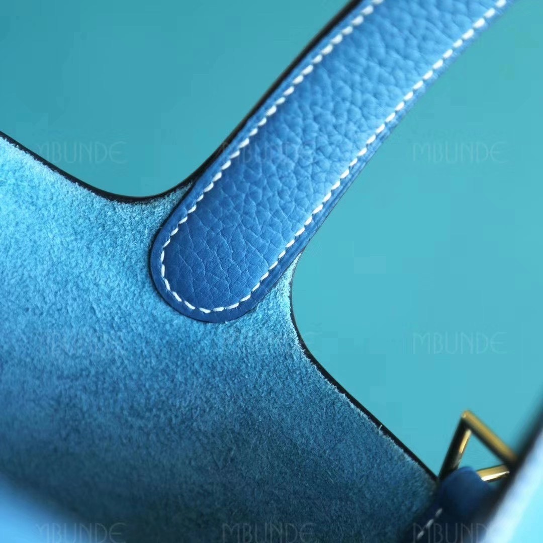 Hermes Picotin 菜篮子 TC皮 18CM 牛仔蓝 金扣