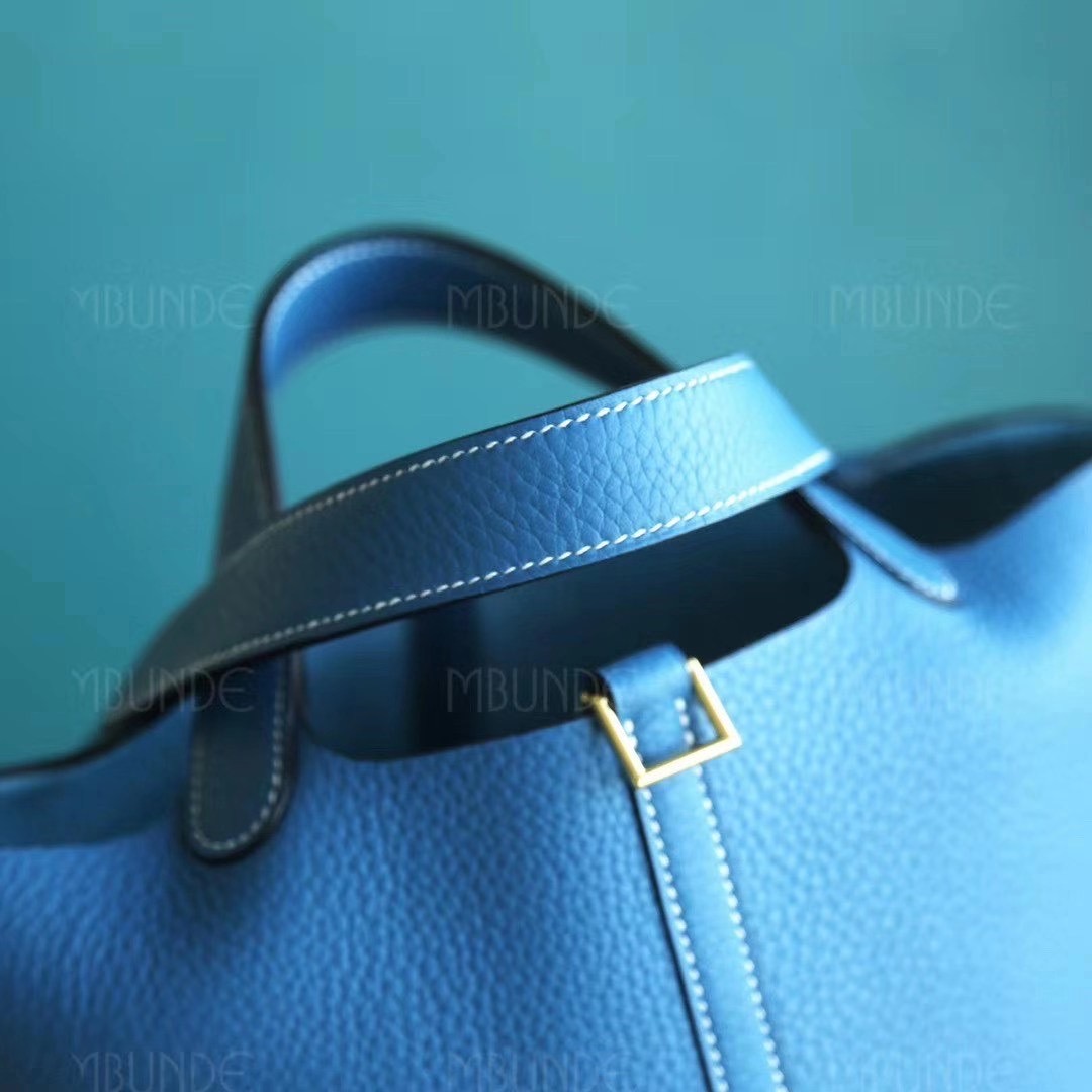 Hermes Picotin 菜篮子 TC皮 18CM 牛仔蓝 金扣