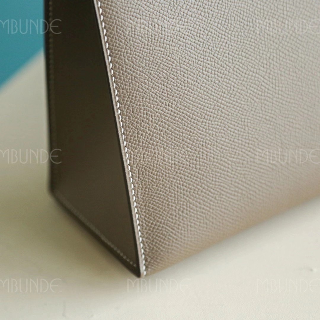 Hermes 爱马仕 Kelly 凯莉包 25CM Epsom皮 大象灰 银扣 全手工