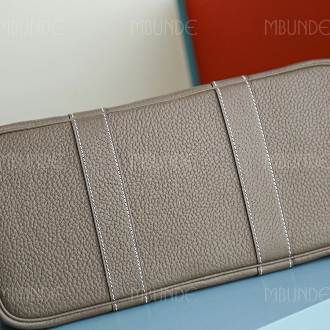 Hermes Garden Party 30CM 花园包 大象灰 银扣 TC皮