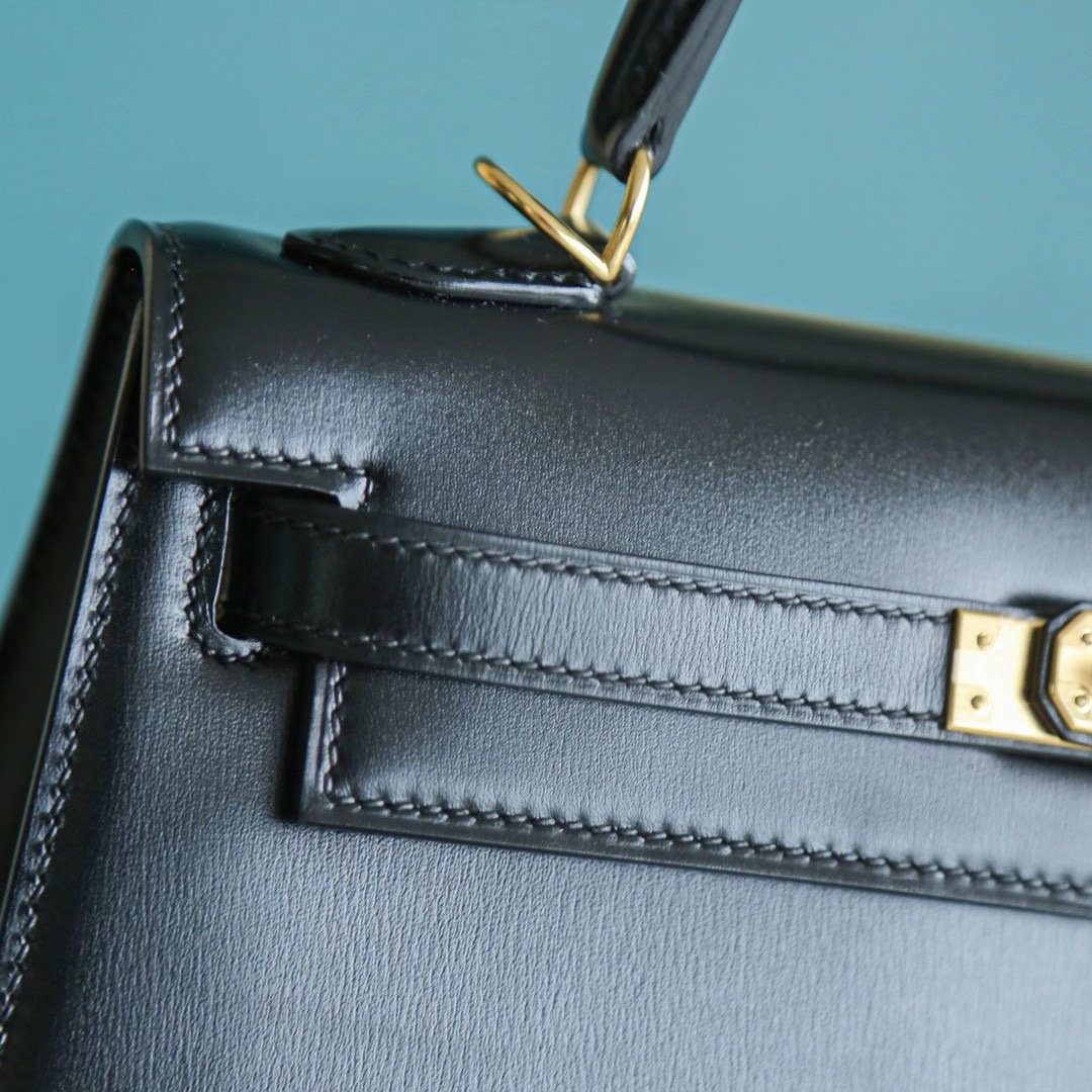 Hermes Kelly 25CM Box皮 黑金  普皮中最难做的一种