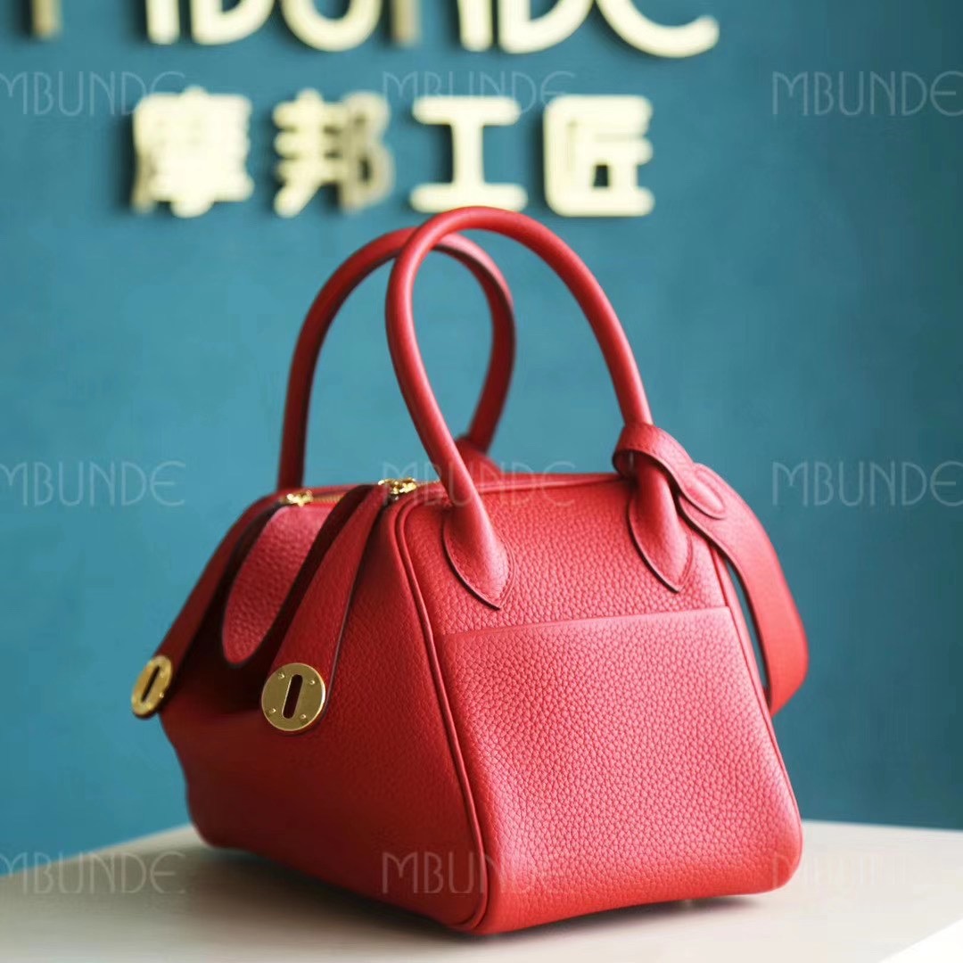 Hermes 爱马仕 Lindy 琳迪包 26CM TC皮 国旗红 金扣 纯手工