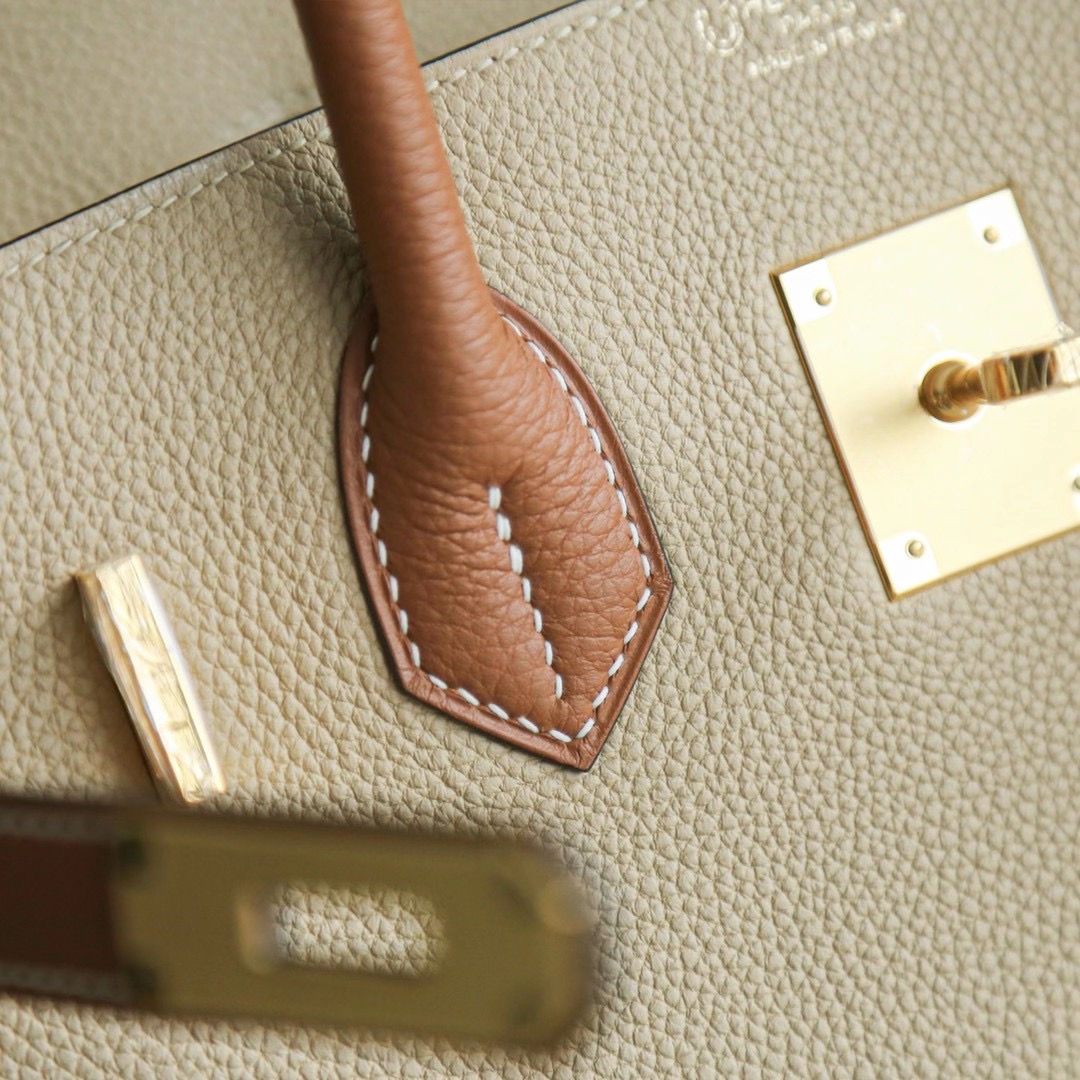 Hermes Birkin 30cm 风衣灰拼金棕 Togo 金扣 两大暖色系的结合，秋冬最适合不过啦