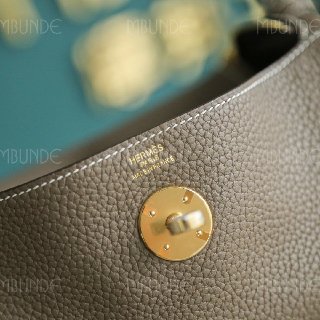 Hermes Lindy 琳迪包 26CM TC皮 大象灰 金扣