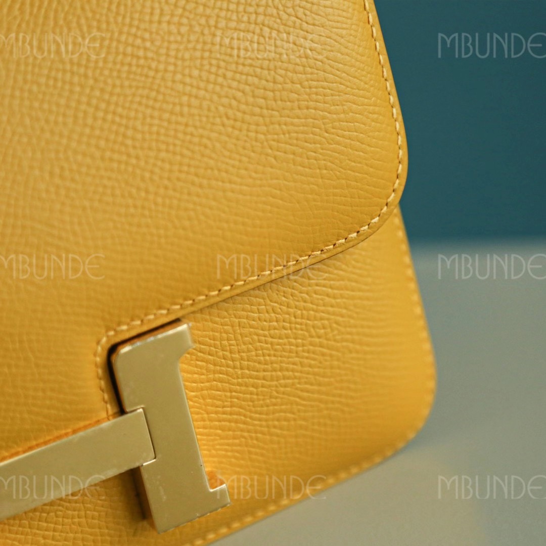 Hermes Constance 19CM 琥珀黄 金扣 Epsom 最火的招财黄