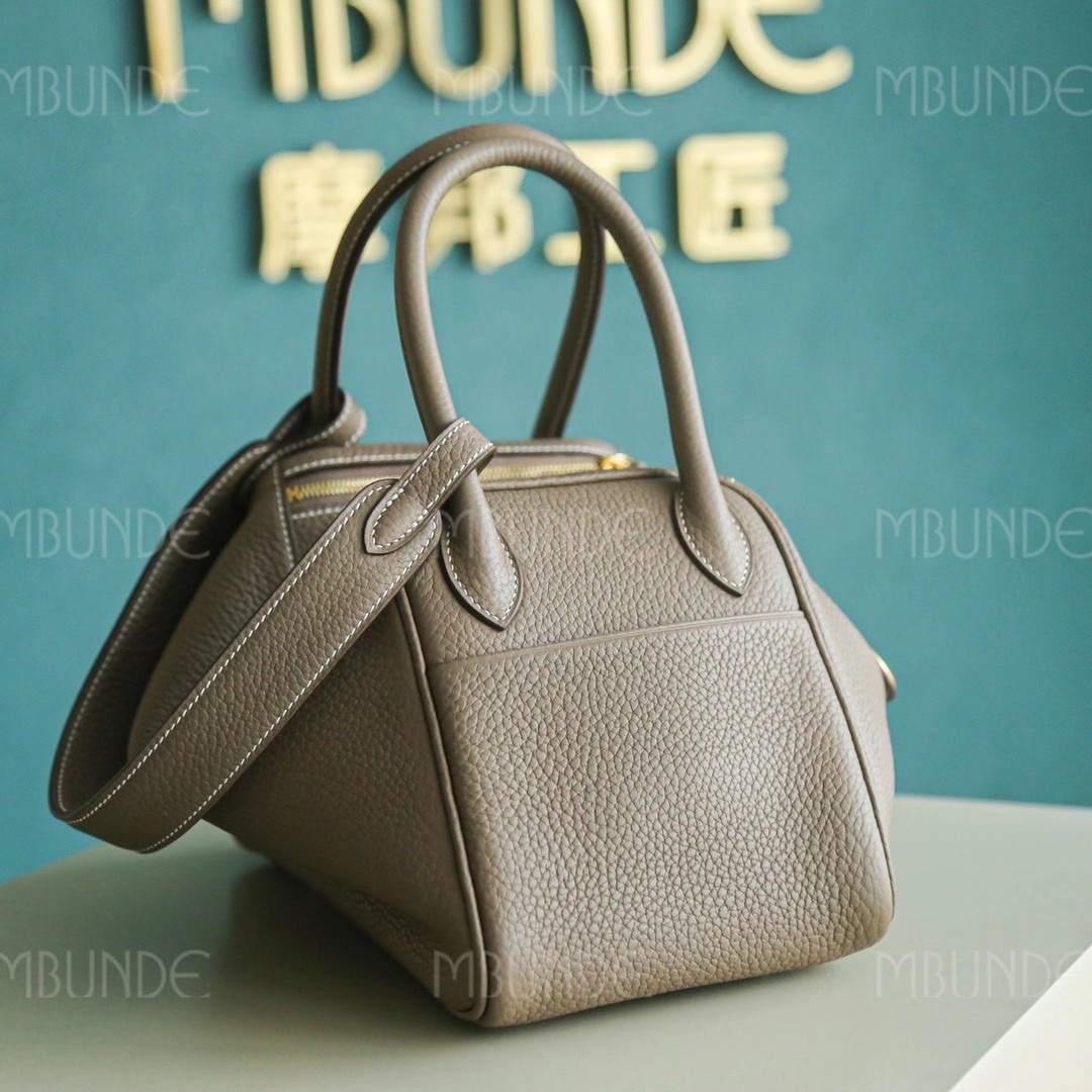 Hermes Lindy 琳迪包 26CM TC皮 大象灰 金扣