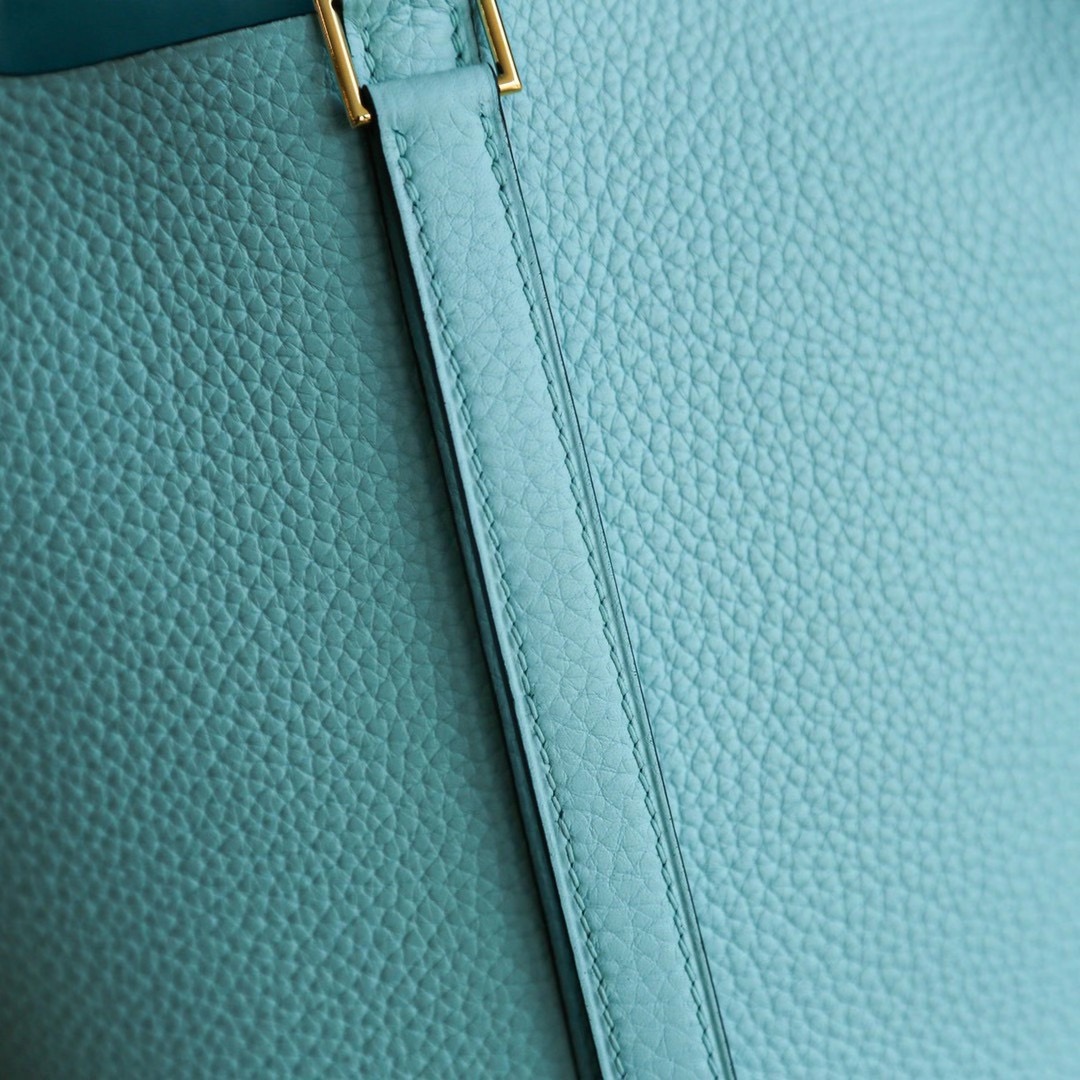 Hermes Picotin 18CM TC皮 菜篮子 马卡龙蓝 金扣