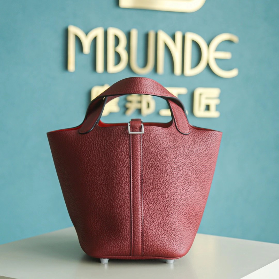 Hermes Picotin 18CM 石榴红 银扣 TC皮 优雅的暗红色