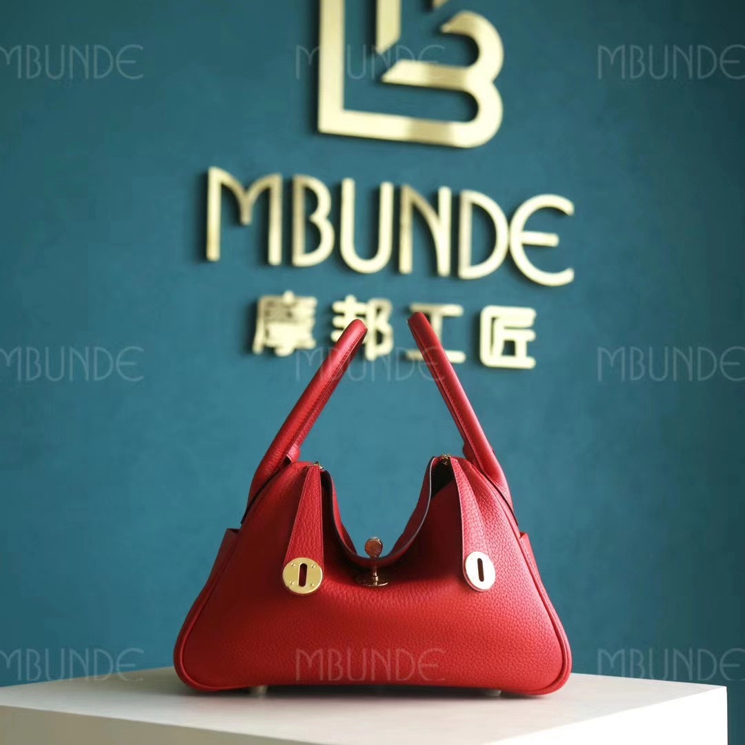 Hermes 爱马仕 Lindy 琳迪包 26CM TC皮 国旗红 金扣 纯手工