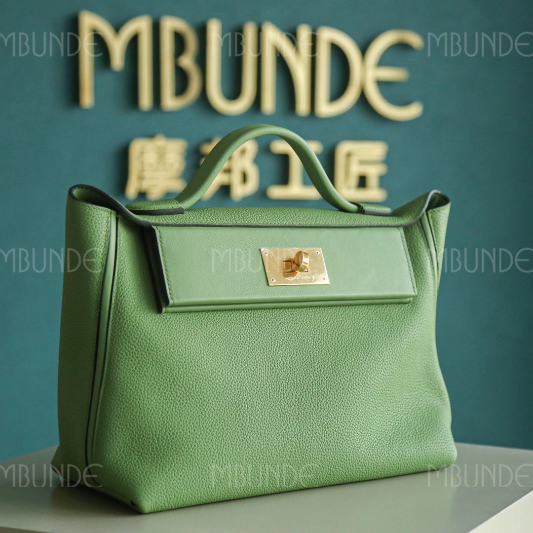 Hermes Kelly 24/24 29cm 牛油果绿 Togo皮 金扣