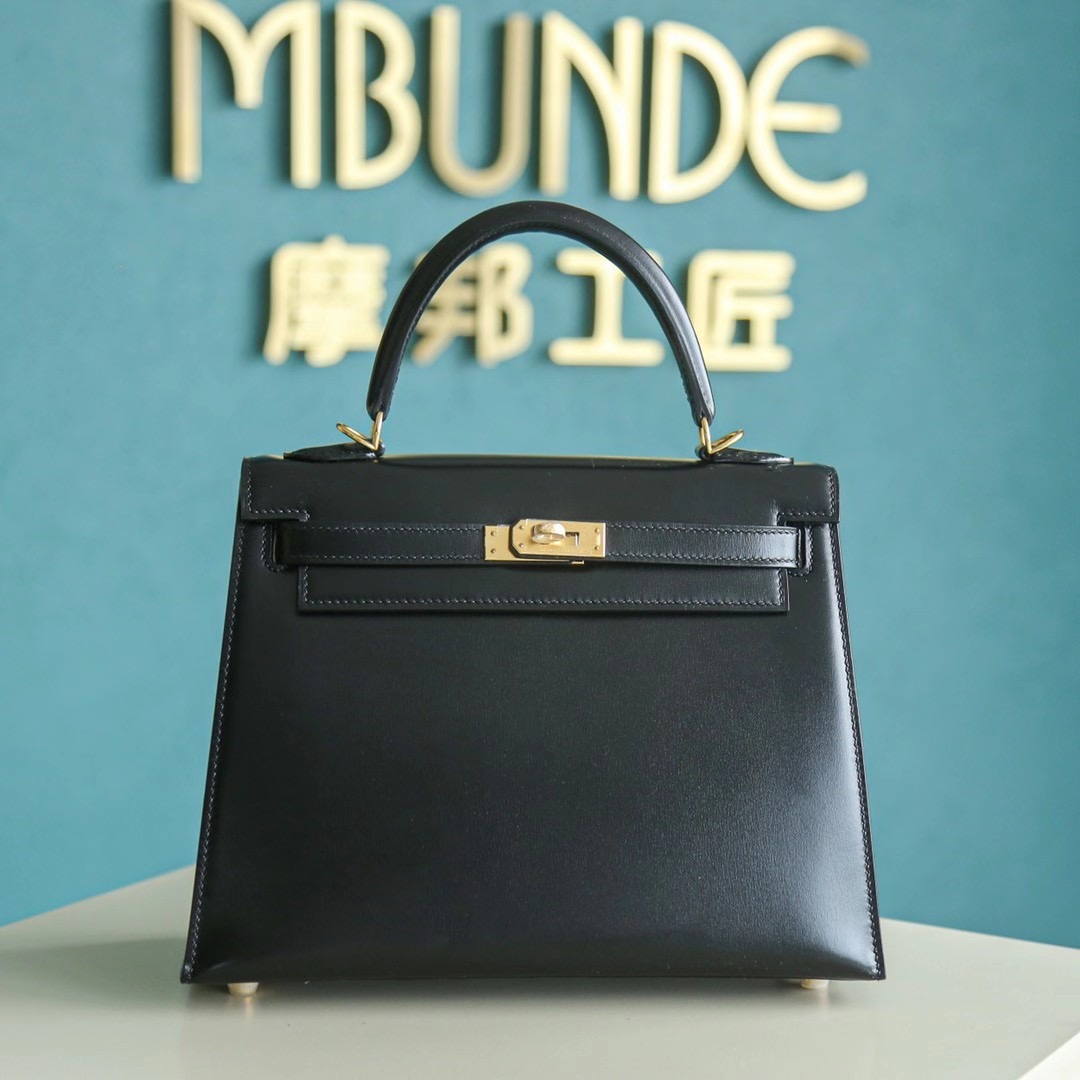 Hermes Kelly 25CM Box皮 黑金  普皮中最难做的一种