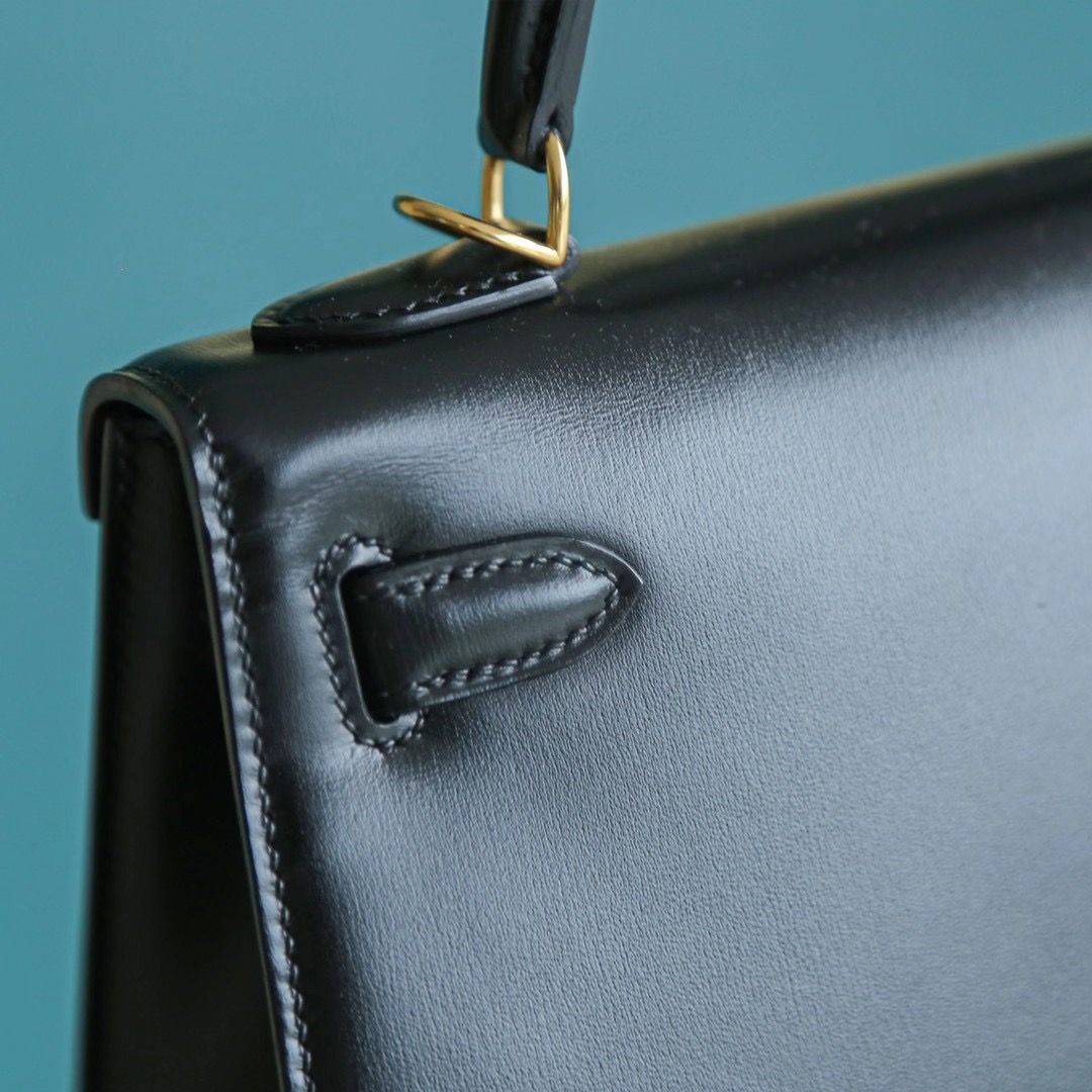 Hermes Kelly 25CM Box皮 黑金  普皮中最难做的一种