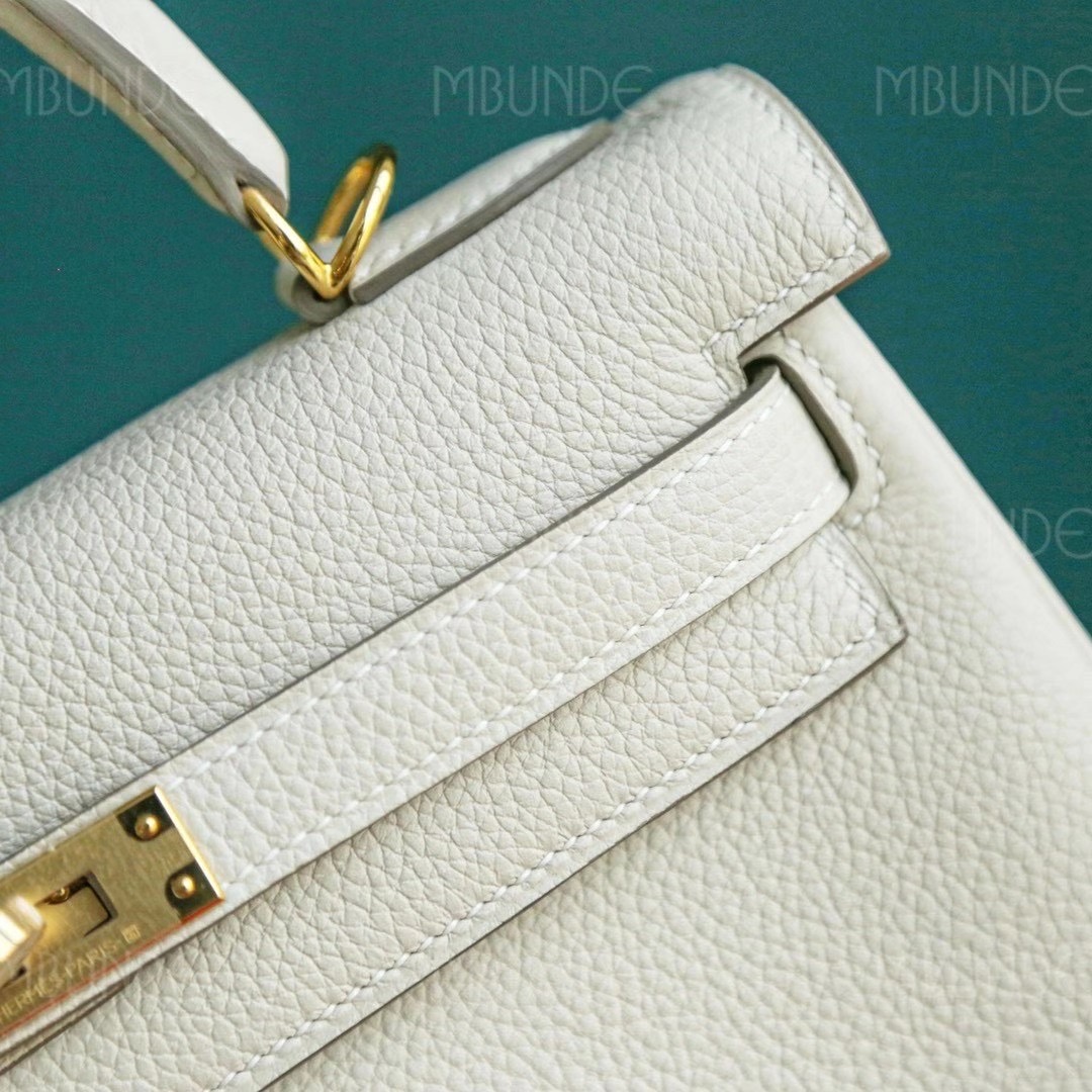 Hermes Kelly 25CM 奶昔白 金扣 Togo 夏天奶油冰激淋颜色 很好搭配