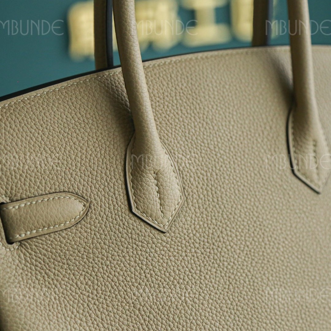 Hermes 铂金包  Birkin 30CM 风衣灰 金扣 Togo皮 纯手工定制