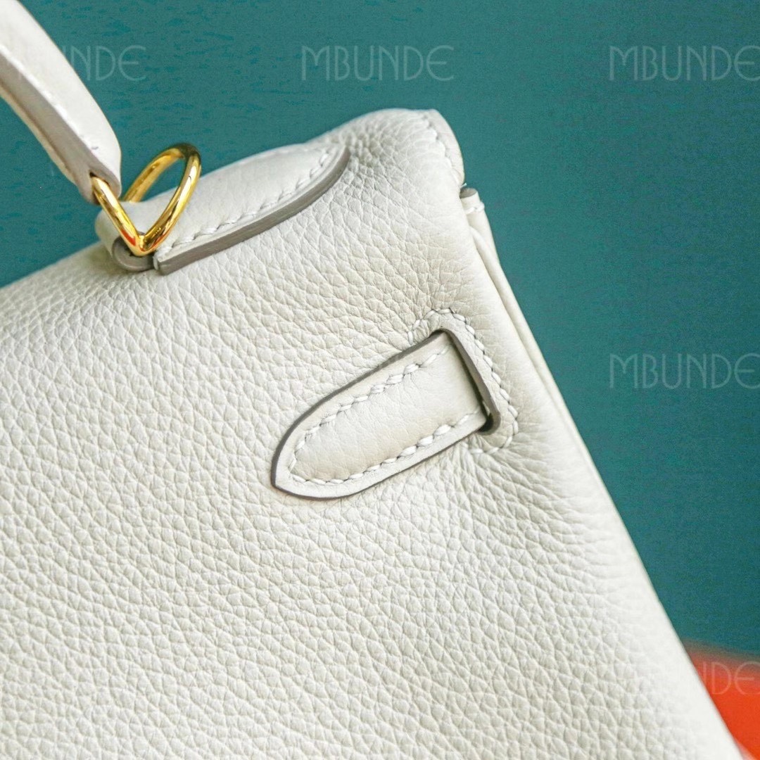 Hermes Kelly 25CM 奶昔白 金扣 Togo 夏天奶油冰激淋颜色 很好搭配