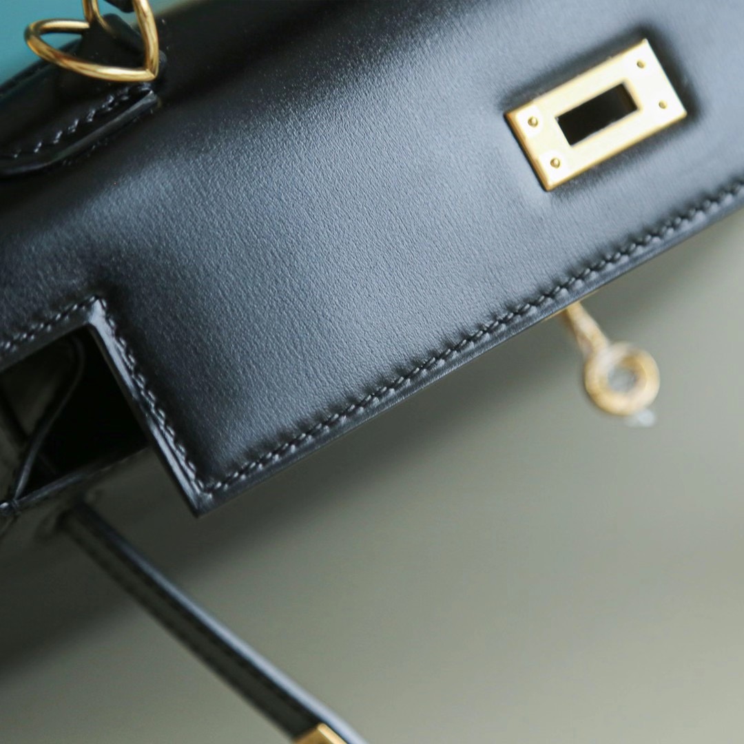 Hermes Kelly 25CM Box皮 黑金  普皮中最难做的一种
