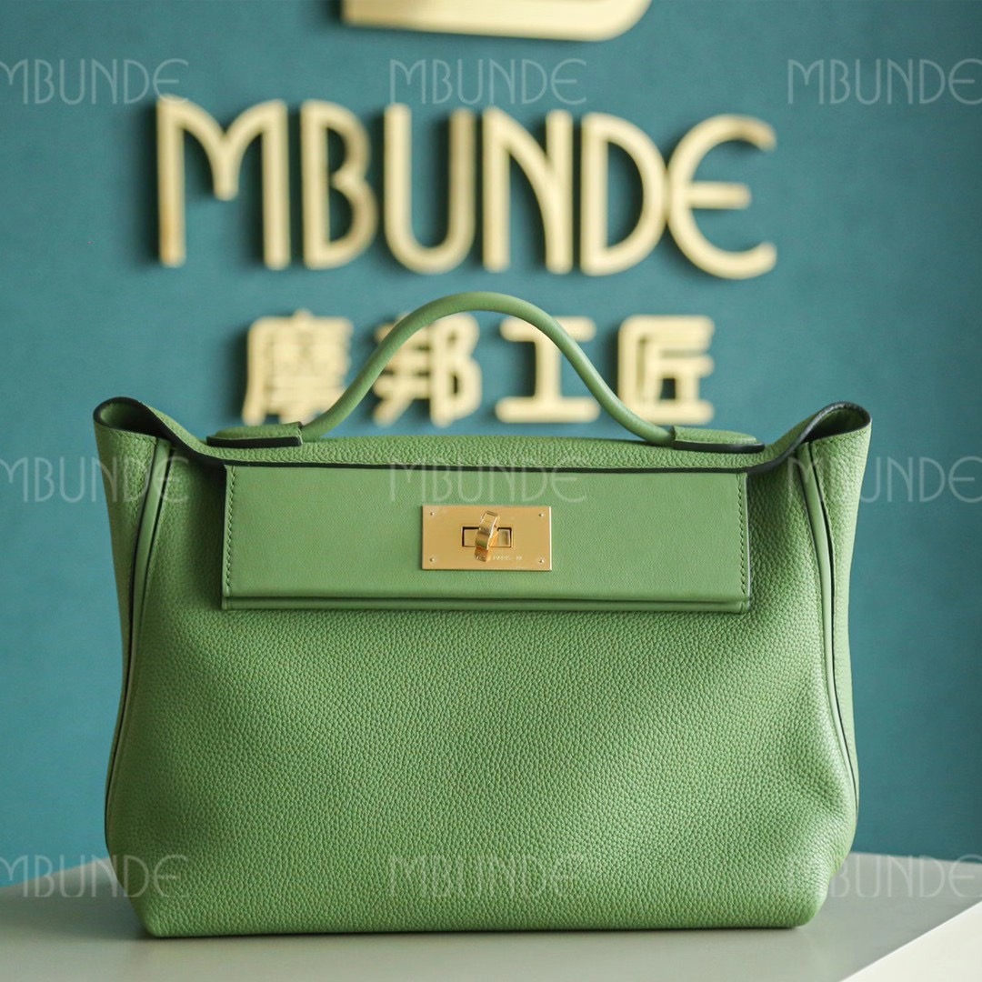Hermes Kelly 24/24 29cm 牛油果绿 Togo皮 金扣