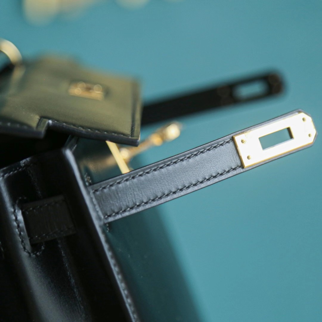 Hermes Kelly 25CM Box皮 黑金  普皮中最难做的一种