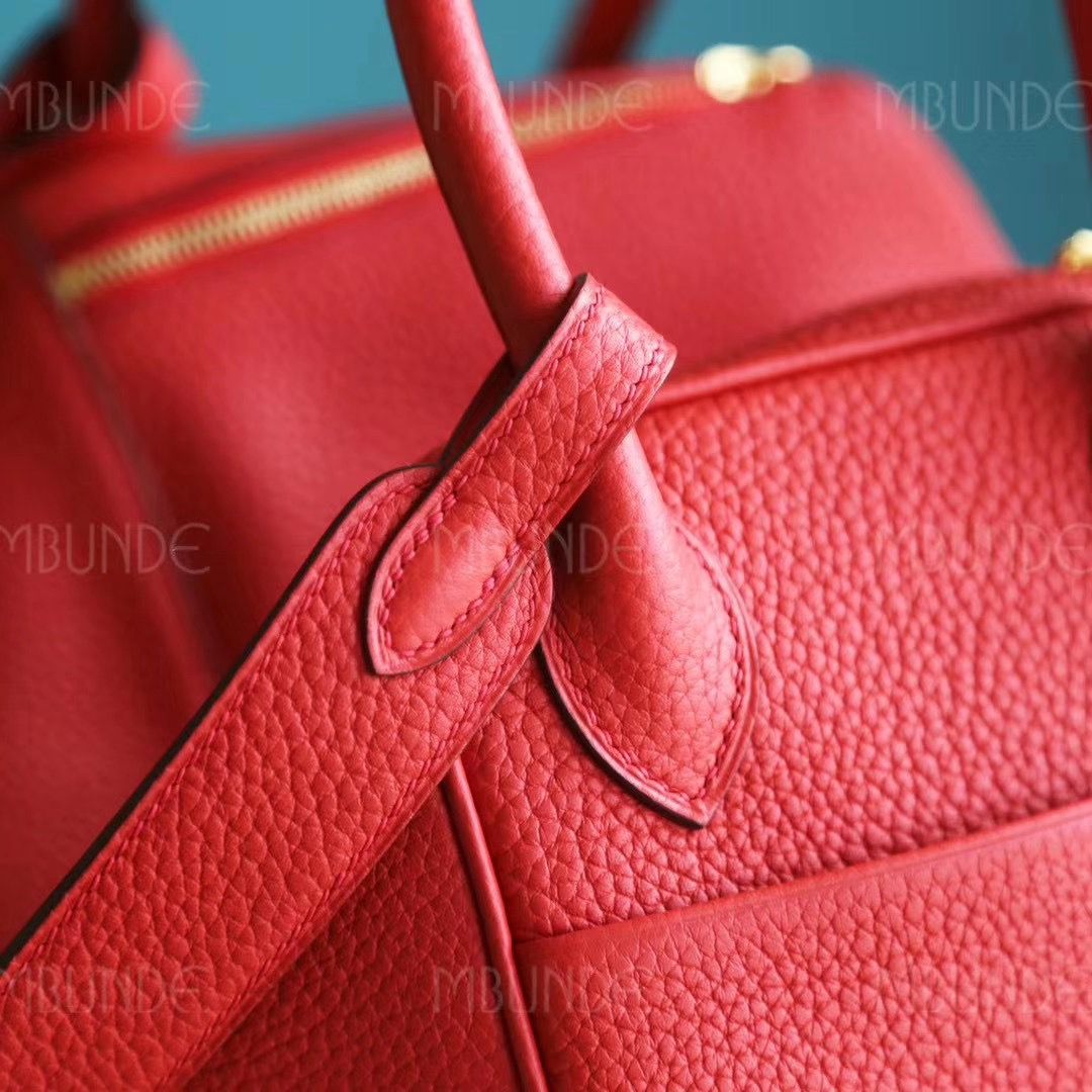 Hermes 爱马仕 Lindy 琳迪包 26CM TC皮 国旗红 金扣 纯手工