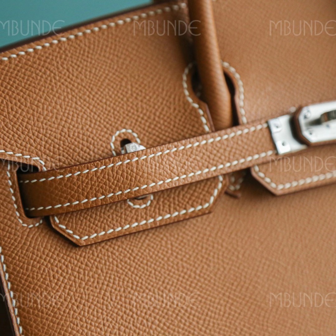 Hermes Birkin 25CM 金棕 银扣 Epsom 外缝