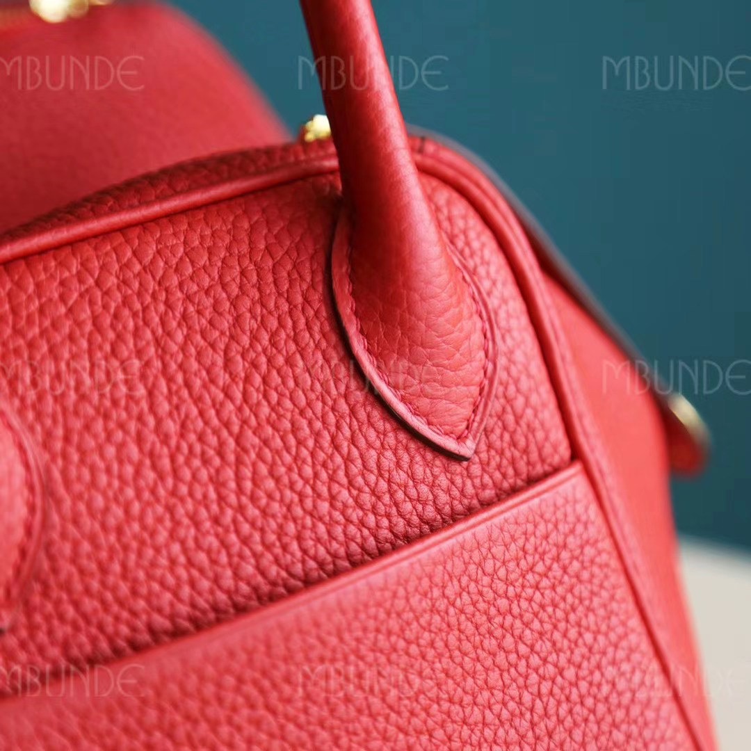 Hermes 爱马仕 Lindy 琳迪包 26CM TC皮 国旗红 金扣 纯手工