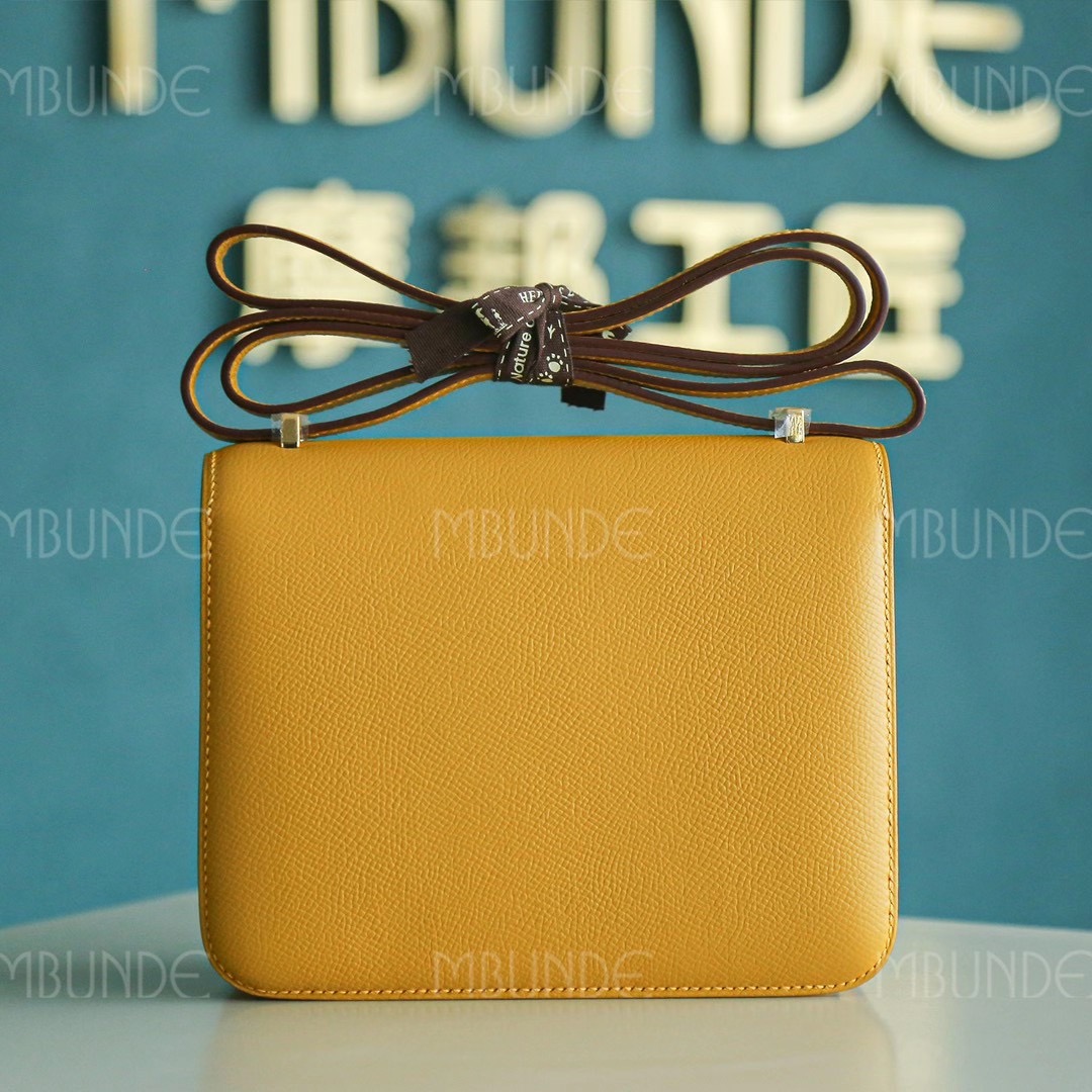 Hermes Constance 19CM 琥珀黄 金扣 Epsom 最火的招财黄