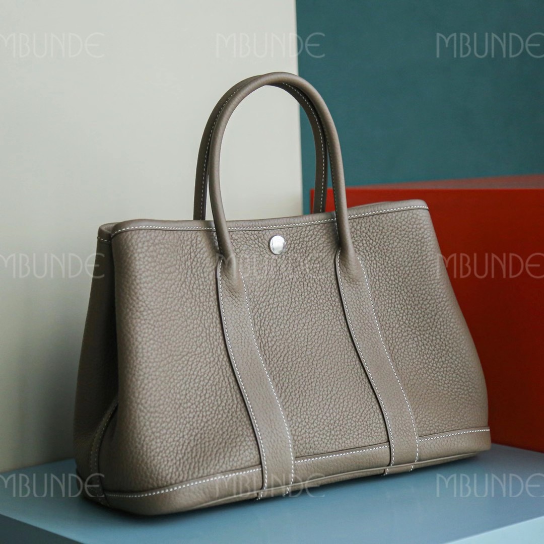 Hermes Garden Party 30CM 花园包 大象灰 银扣 TC皮