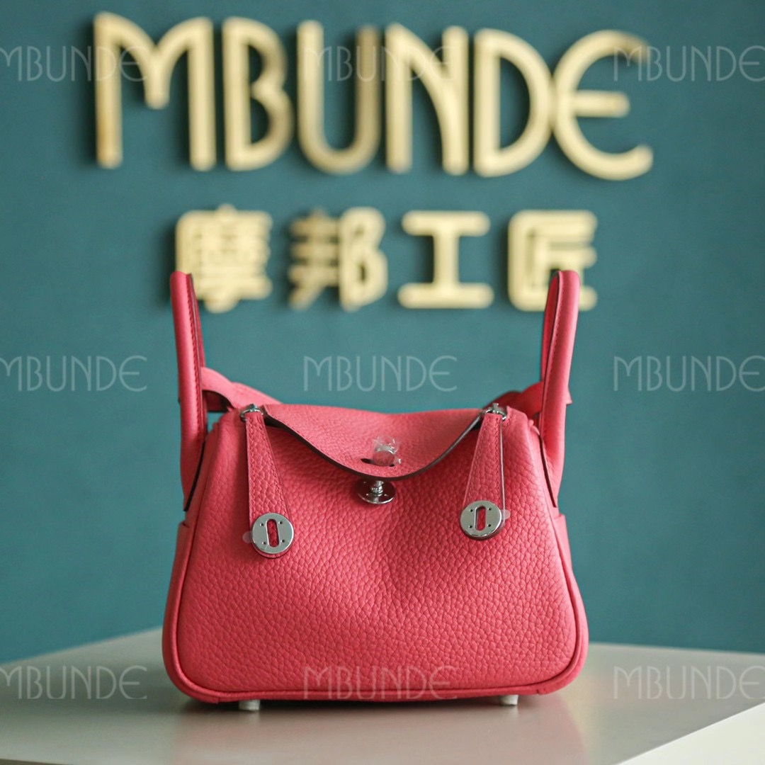 Hermes  Mini Lindy 8W 新唇膏粉 银扣 TC皮