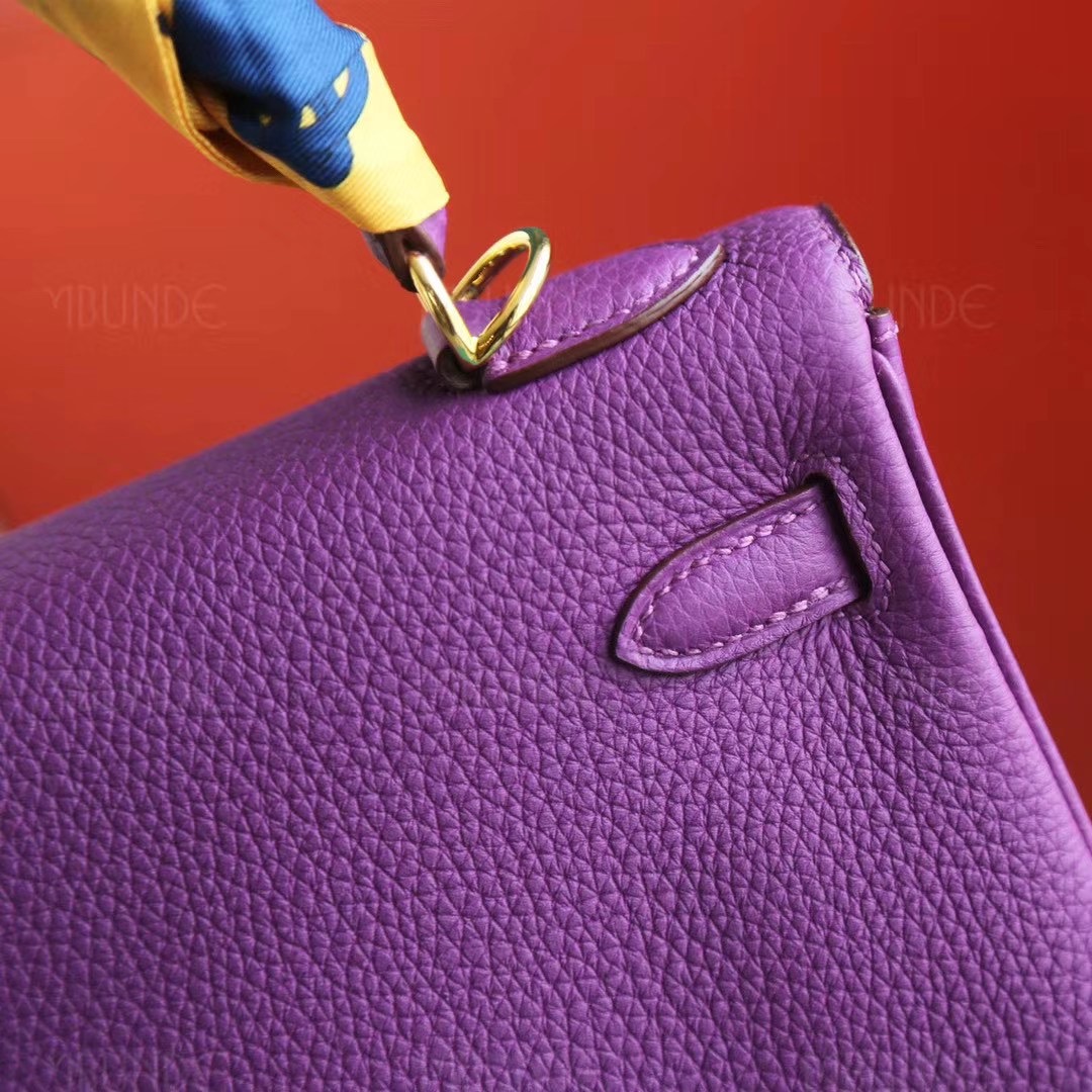 Hermes Kelly 25CM P9   海葵紫 Togo 金扣
