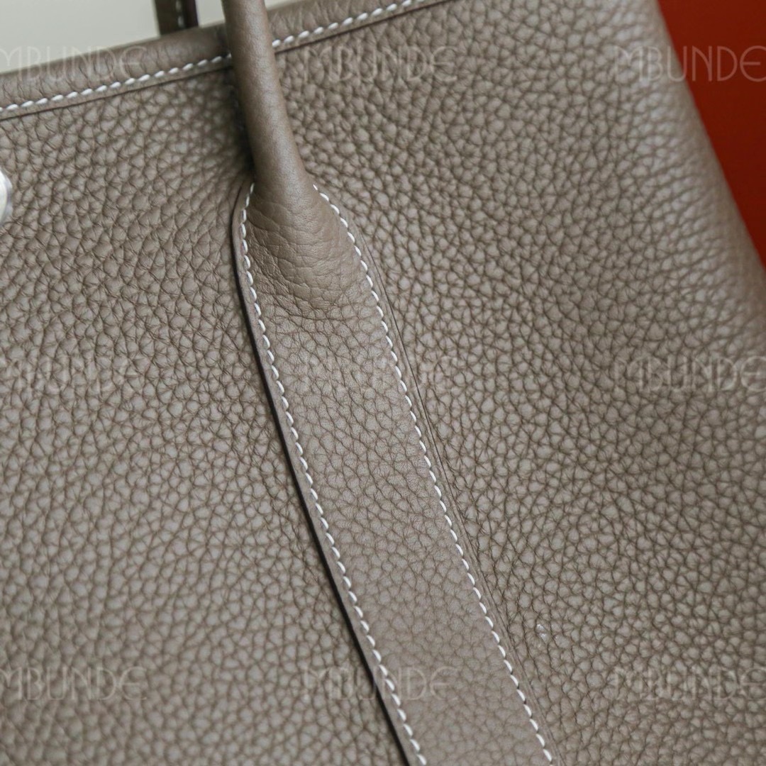 Hermes Garden Party 30CM 花园包 大象灰 银扣 TC皮