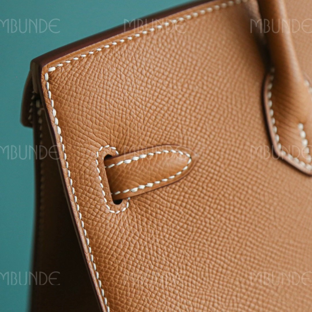 Hermes Birkin 25CM 金棕 银扣 Epsom 外缝