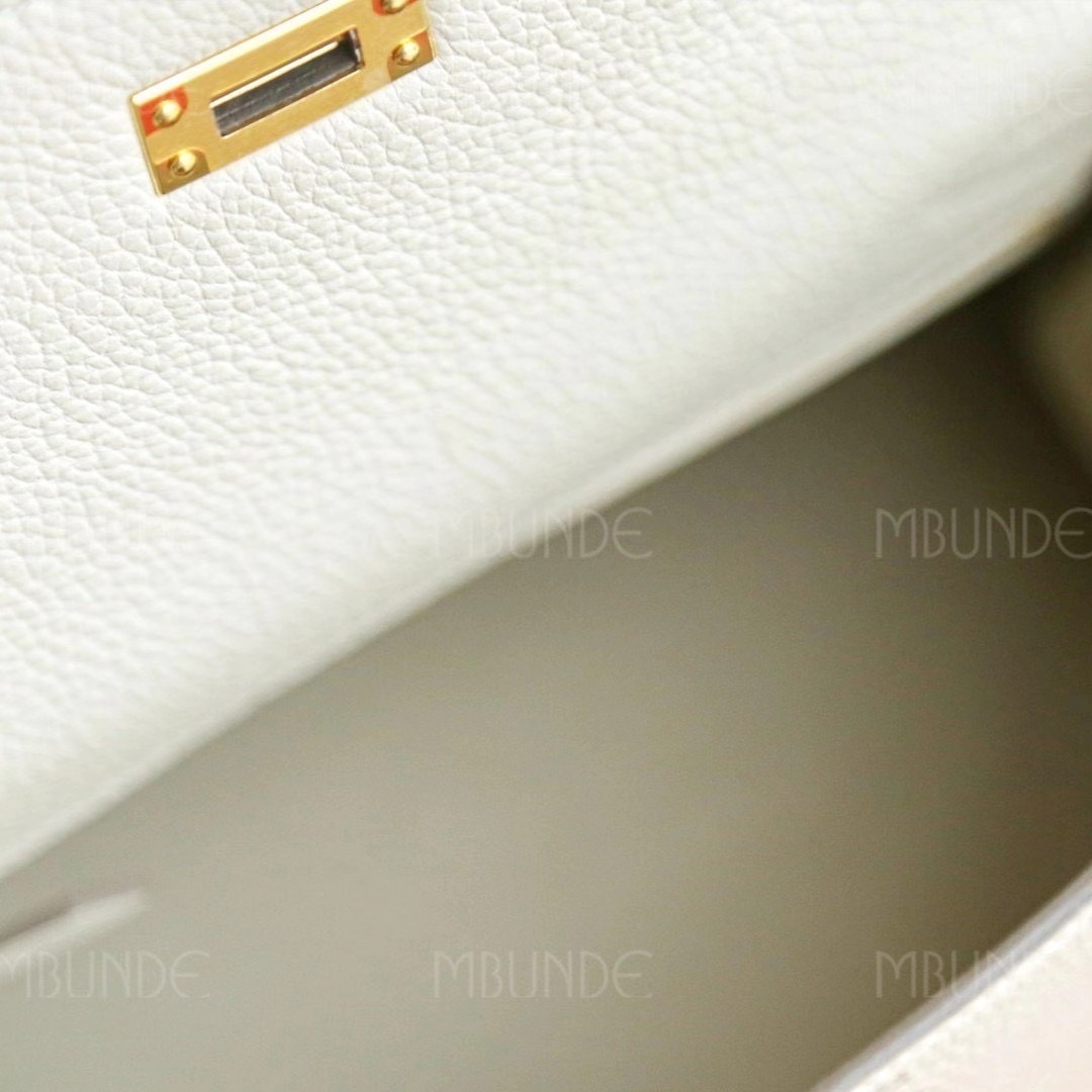 Hermes Kelly 25CM 奶昔白 金扣 Togo 夏天奶油冰激淋颜色 很好搭配