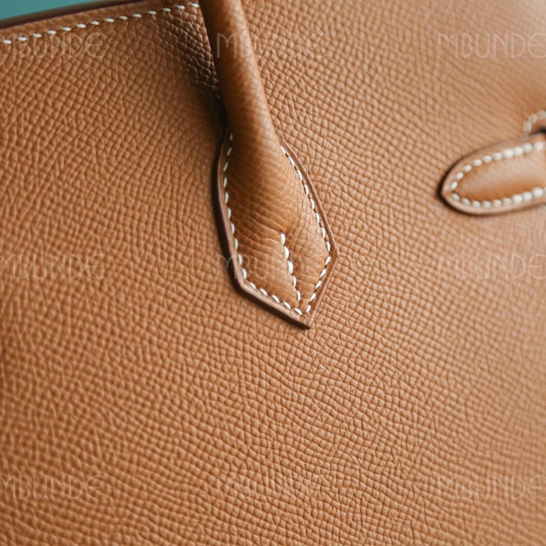 Hermes Birkin 25CM 金棕 银扣 Epsom 外缝