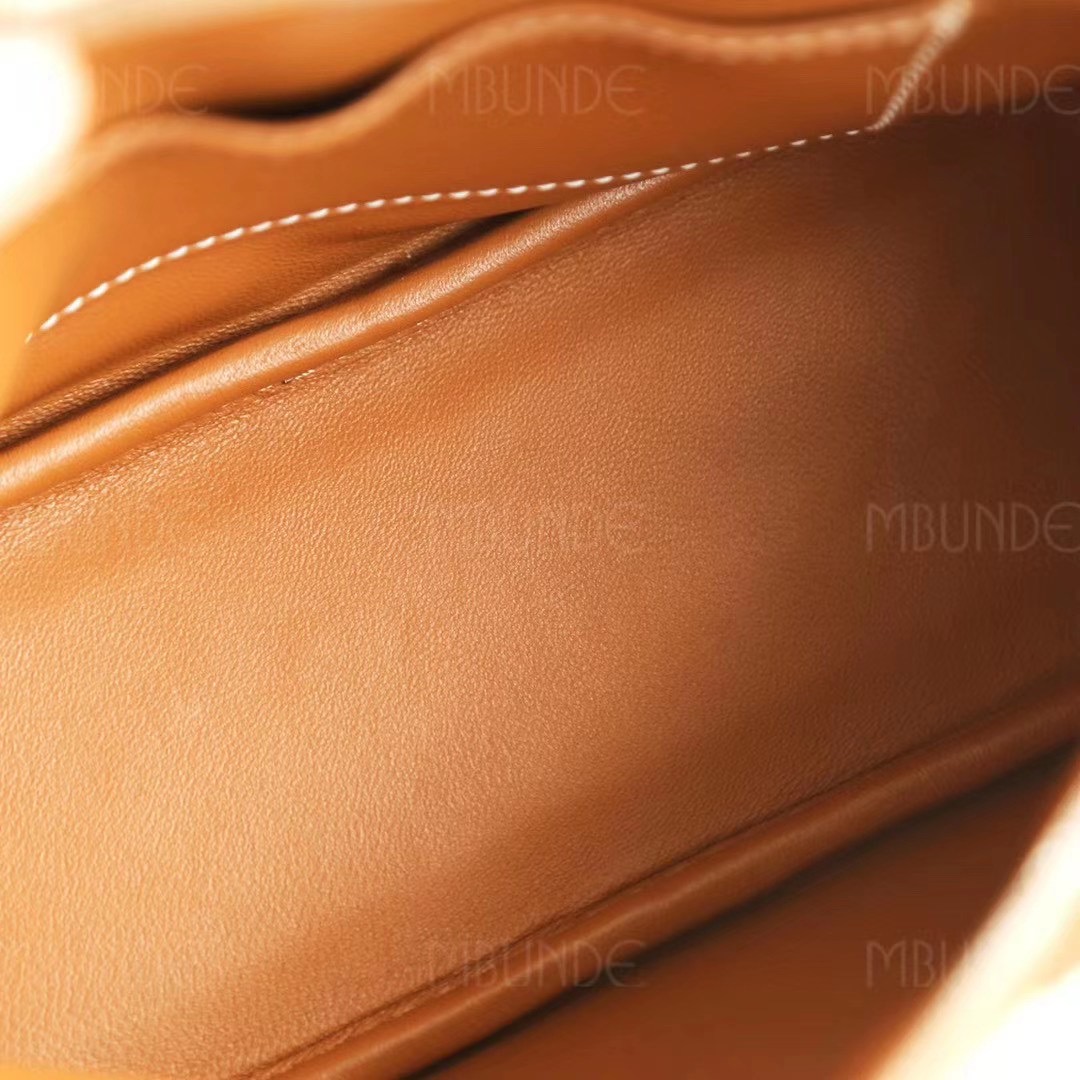 店长推荐 ：Hermes Mini Bolide 迷你号 保龄球包 金棕色 银扣 EverColor皮