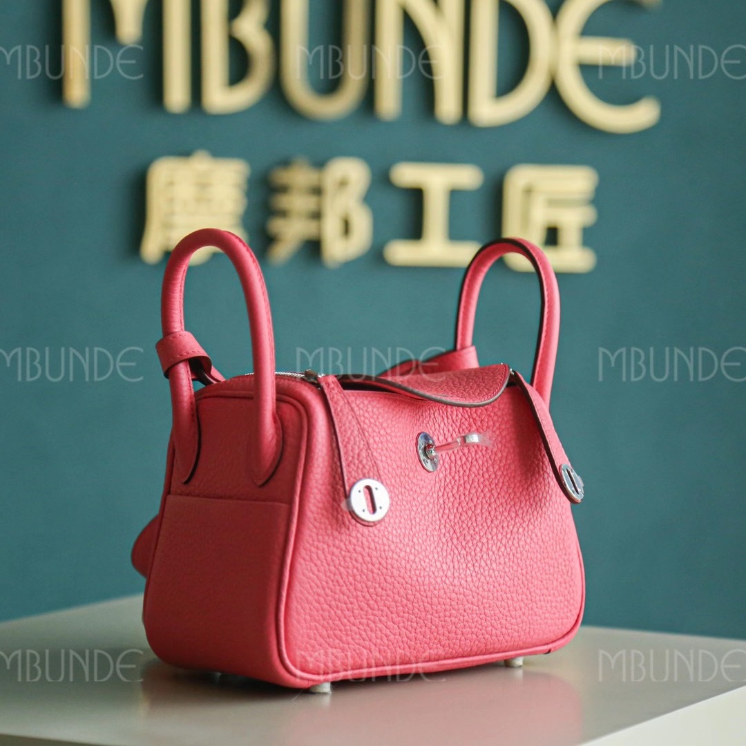 Hermes  Mini Lindy 8W 新唇膏粉 银扣 TC皮