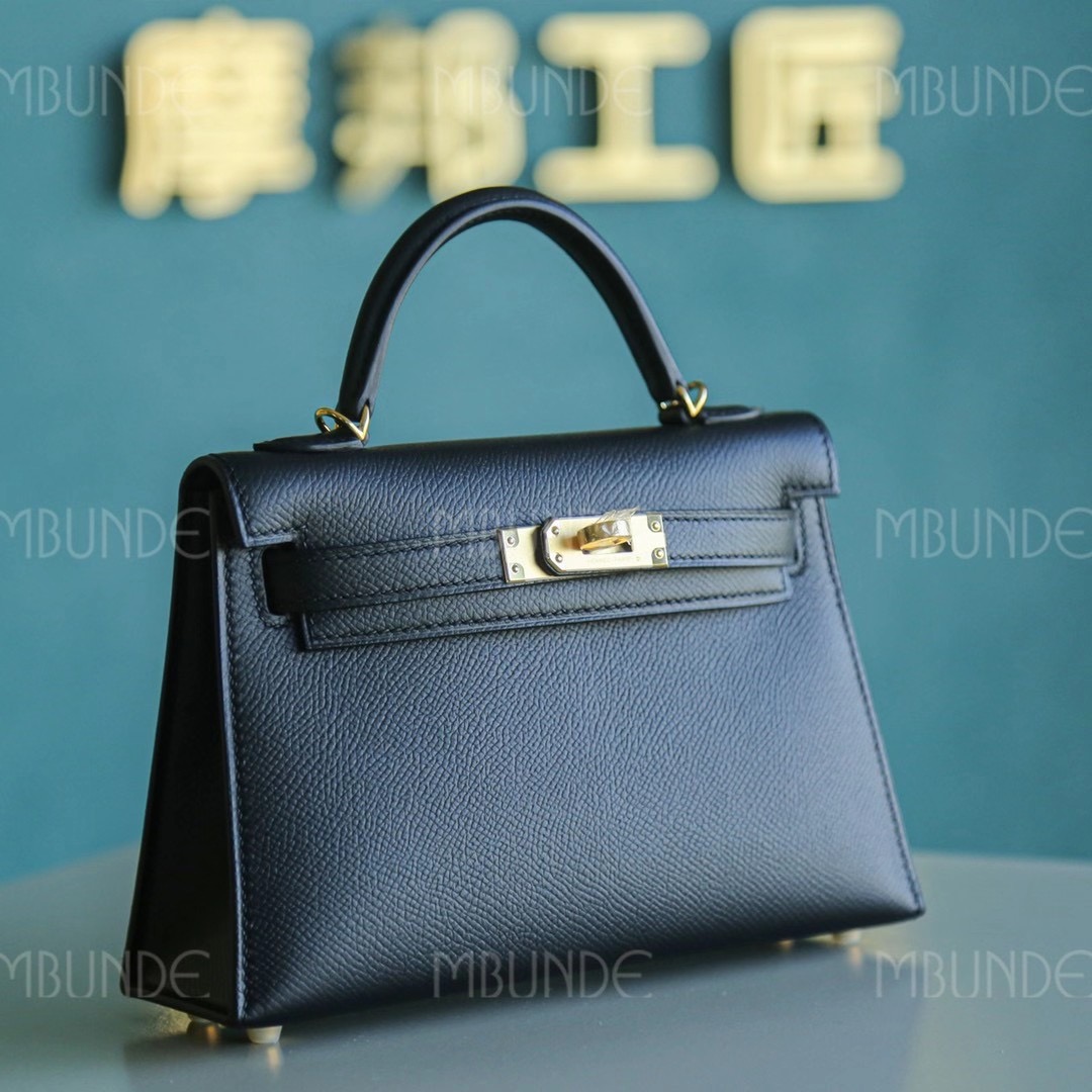 Hermes Mini Kelly 2代 Epsom 黑色金扣